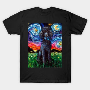 Black Poodle Night T-Shirt